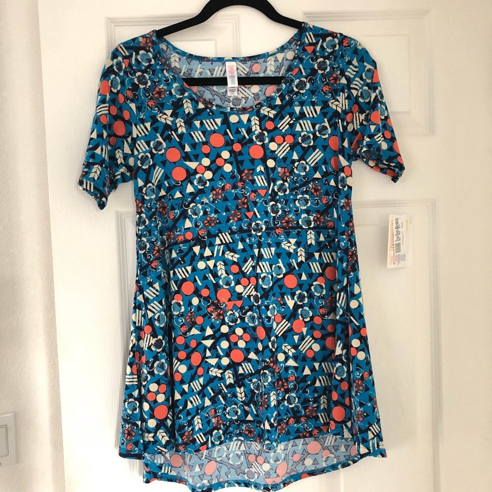 LuLaRoe Perfect T Blue Floral